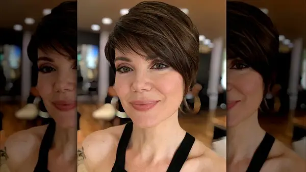 short hair, full bangs swept sideways