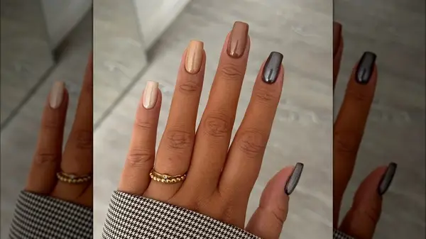 Neutral glazed donut nails