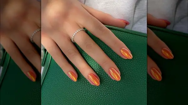 Orange glazed donut nails