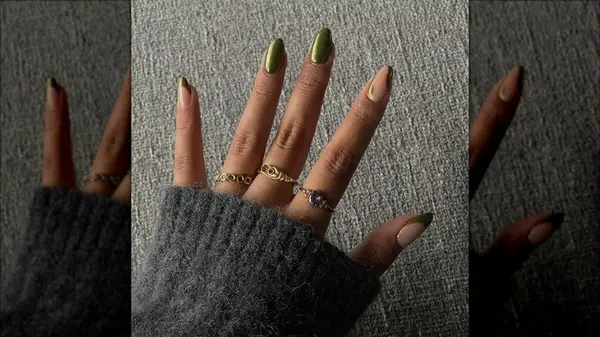 Green glazed donut nails