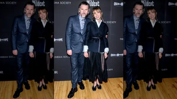 Maya and Ethan Hawke at the Wildcat Premier in April 2024