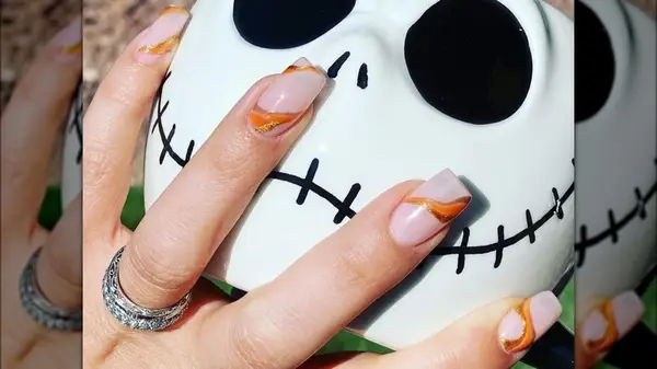 Orange nail art