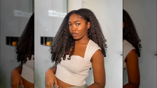 Woman with natural textured hair