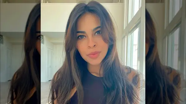 Woman with long bangs