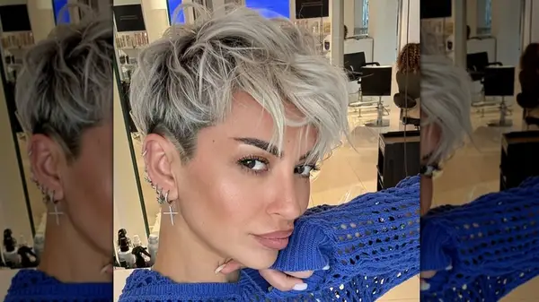 Woman with long pixie