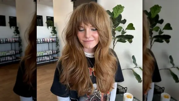 Woman with long shag