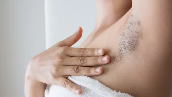 Woman with armpit hair