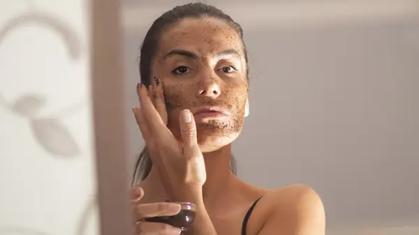 Exfoliating coffee scrub