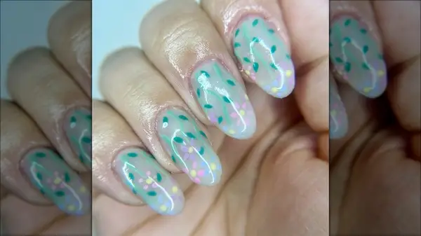 Painted milk bath nails