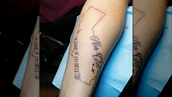 State coordinate tattoo