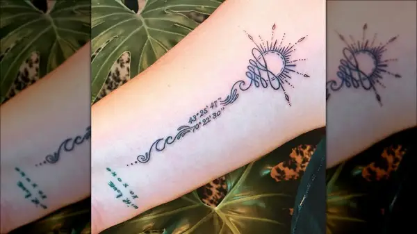 Water coordinate tattoo