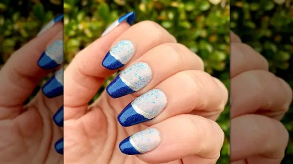 Hanukkah French manicure
