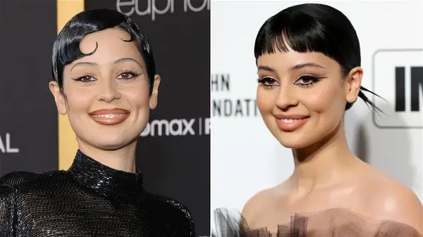 Alexie Demi with sculpted short bangs