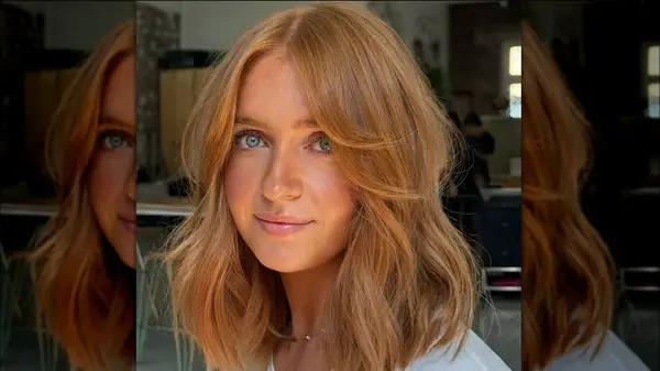 Woman on Instagram with a butterfly bob