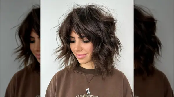 Woman on Instagram with a butterfly bob