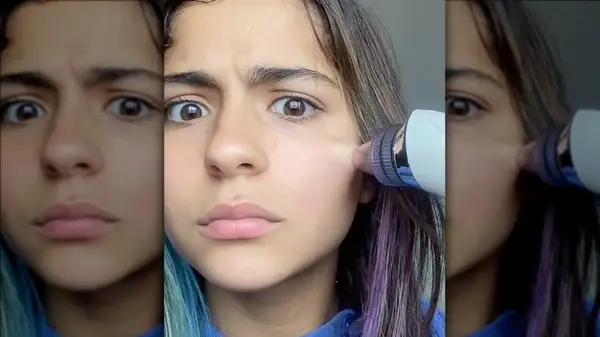 Pore vacuuming woman