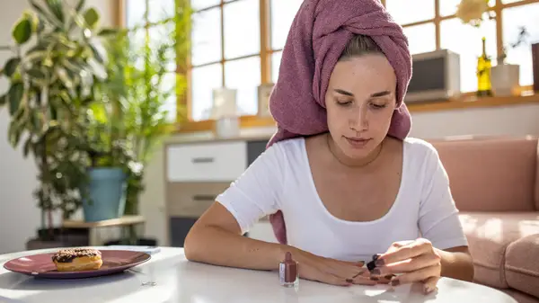 Person painting nails