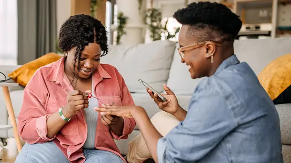 People painting nails