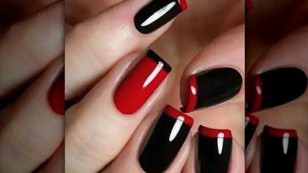 Red and black nails
