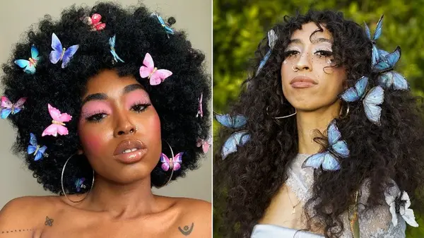 two women in butterfly clips 