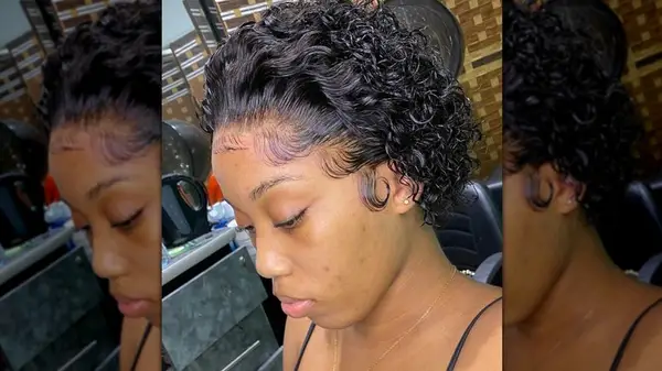 Slicked curly bixie cut