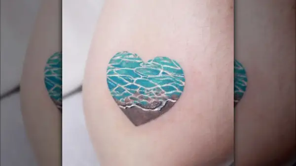 Ocean heart tattoo
