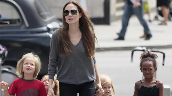 Shiloh Jolie Pitt with her family