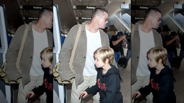 Shiloh Jolie-Pitt with Brad Pittt