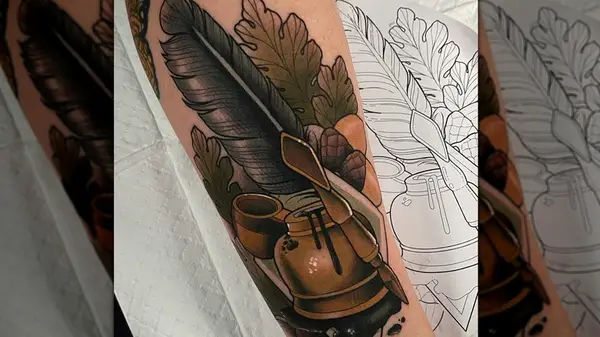 quill and ink tattoo