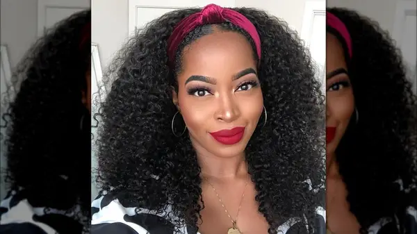 Woman wearing red lipstick