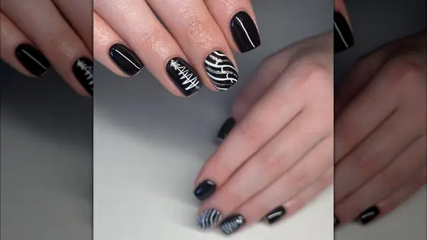 Black Christmas nails