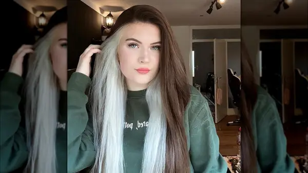 Woman with two-tone hair