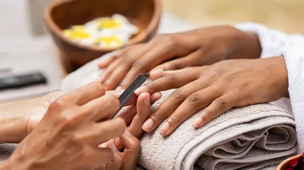 Person getting manicure