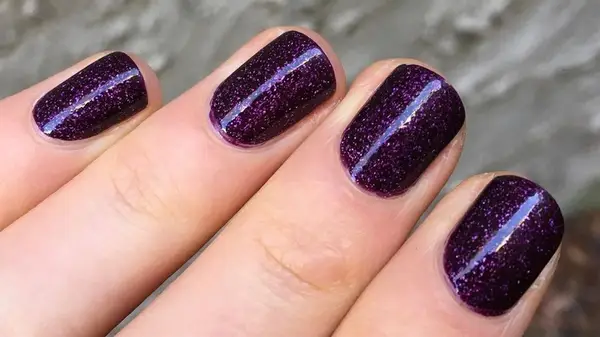 Purple glitter nails