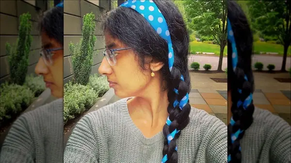 Braids with a scarf incorporated
