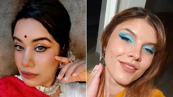 Strong cat-eye liner looks