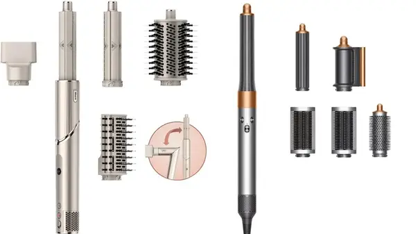 Shark FlexStyle next to a Dyson Airwrap