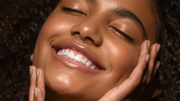 Woman with glowy skin