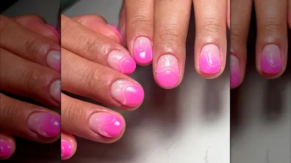 Textured pink nails