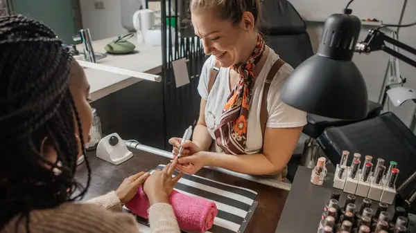 Woman at a nail appointment 