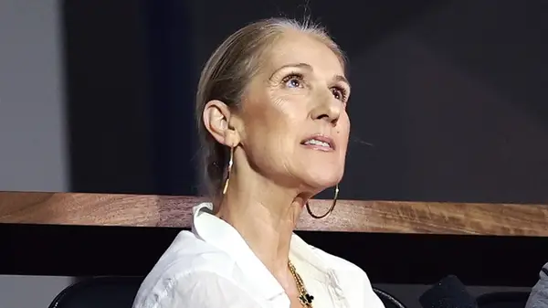 Celine Dion showing her gray hair
