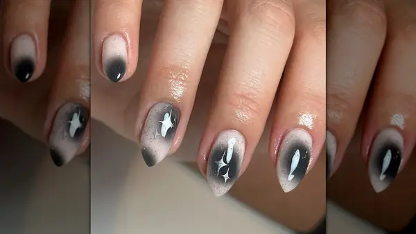 Black and nude nails