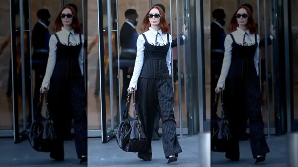 Emily Blunt photographed in New York City on the set of 