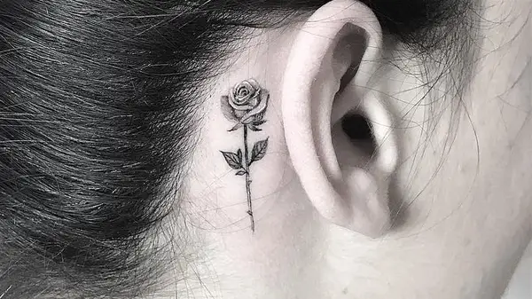 Single rose tattoo