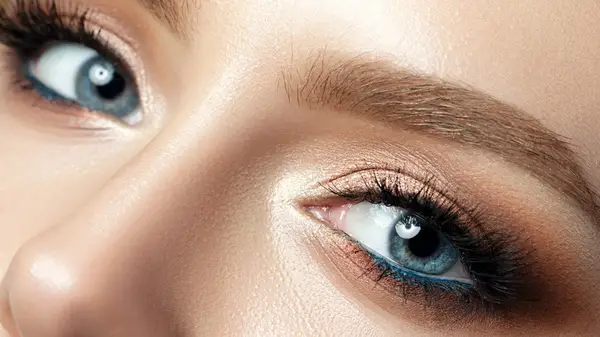 Woman with blue eyes