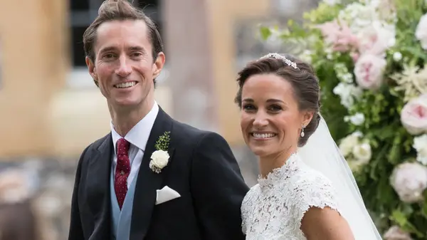 Pippa Middleton on her wedding day with James Matthews