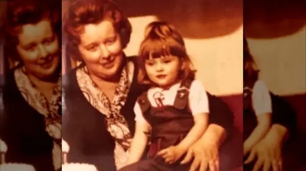 Melania Trump and an older woman in a childhood photo