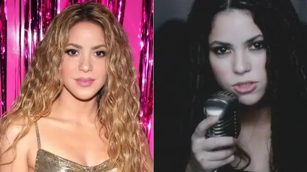 Shakira with light and dark hair