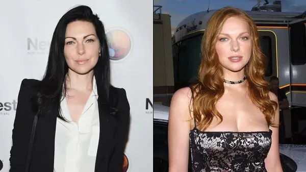 Laura Prepon with black and red hair