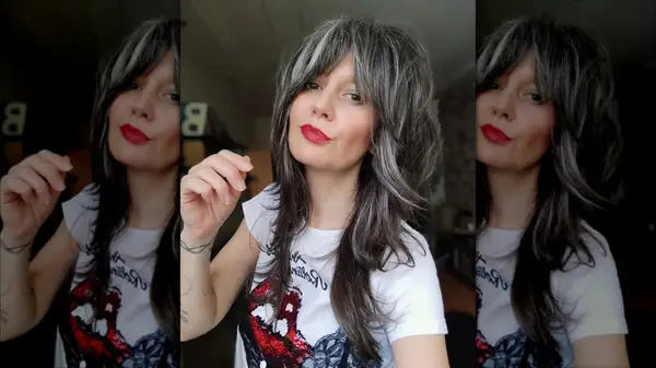 Woman with voluminous shag hair